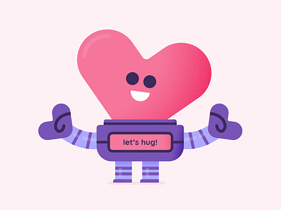 Lovebot ai artificial intelligence bot cute emotion heart hug illustration love minimal smile smiley ui