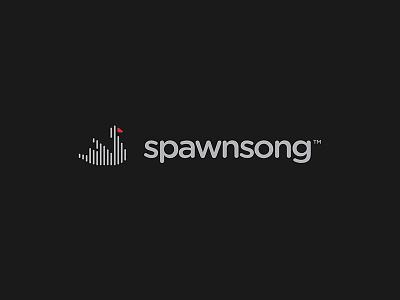 Spawnsong logotype ( 2014) clip design equalizer lines logo logo design logotype mark music spawn track typography vector