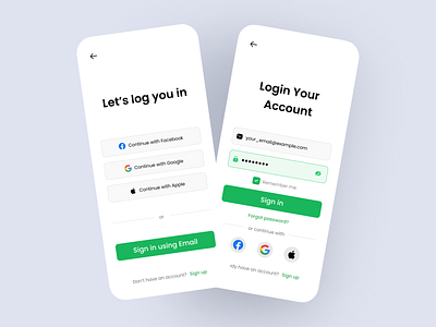 App Login user interface