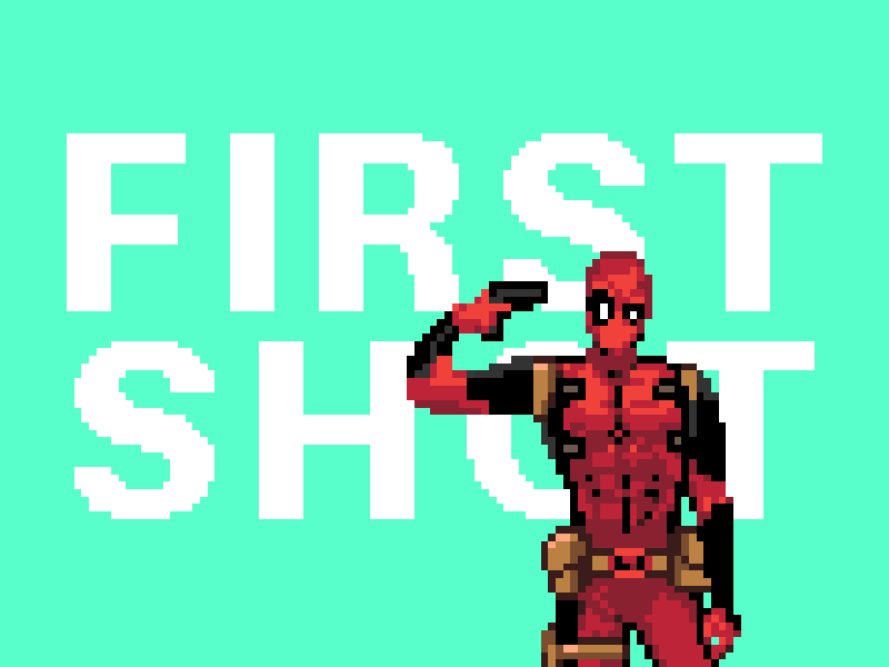 First Shot! deadpool debut first shot gif marvel pixel pixel art