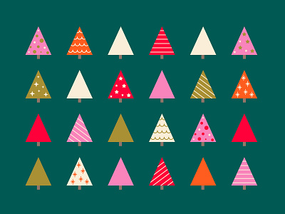 Christmas Trees christmas flat illustration illustrator tree vector xmas