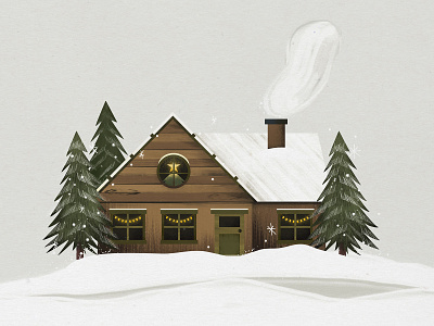 Winter house christmas tree house ill illustration winter xmas