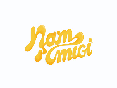 Delicious logo "Ņammīgi" cookbook delicious illustration lettering lettering logo logo yellow logo