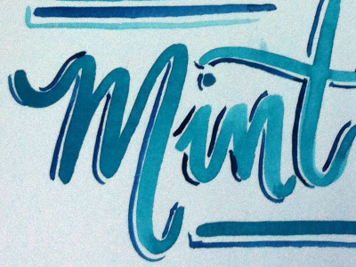 M is for Mint typography watercolor