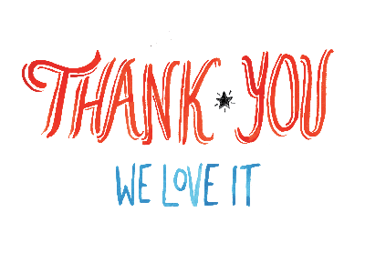 Thank You! lettering thank you card typography watercolor
