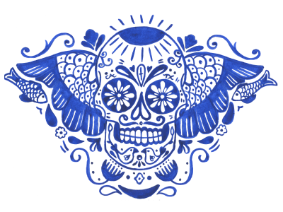 Calavera Design calavera dia de los muertos illustration ink mexican skull talavera