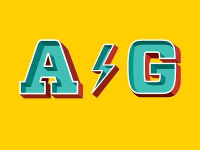 A&G 3d color g typography vector