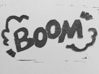 Boom! comic lettering print stamp typography
