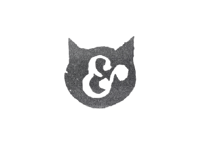 Cat Stamp ampersand cat logo stamp