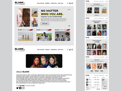 "BLANK" Fashion Web Design branding fashion landing page ui web design