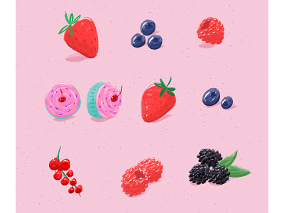 Katy Berry berries blackberry blueberries currant design digital food fruit illustration katy perry musician pink poster procreate raspberry strawberry