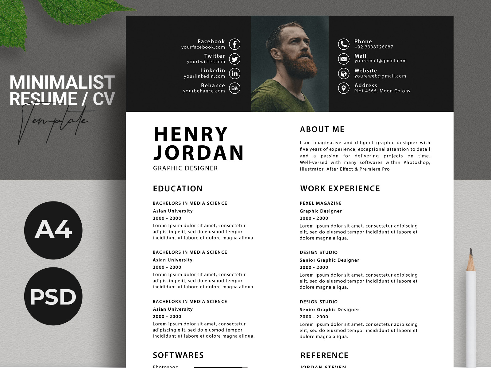 Professional Minimalist Resume/CV by Saman Usama on Dribbble