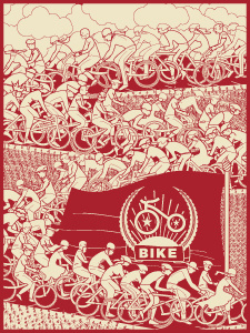 Bike Propaganda bicycle bike graphic design motion graphics papercut pinchflat columbus propaganda rhythm screenprint single color texture