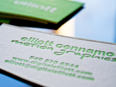 Personal Business Card Front branding business card emboss graphic design letterpress motion graphics sans serif