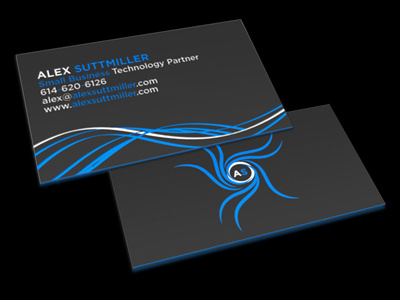 "Streamlines" Business card blue business card charcoal edge paint graphic design motion graphics streamline technology