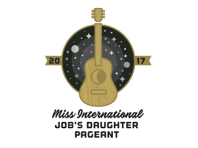 Miss International Job's Daughter Pageant Logo galaxy guitar jobs daughters international moons stars