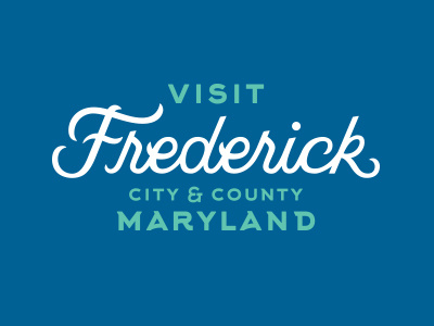 Visit Frederick Logo branding city county destination frederick hand lettering logo maryland script tourism travel typography