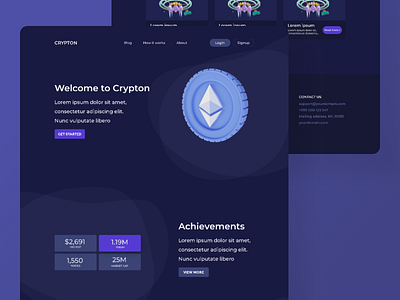 crypton | web3 ui branding figma landing page ui web design