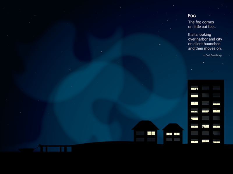 "Fog" by Carl Sandburg vector illustrator passion project poetry adobe illustrator vector illustration