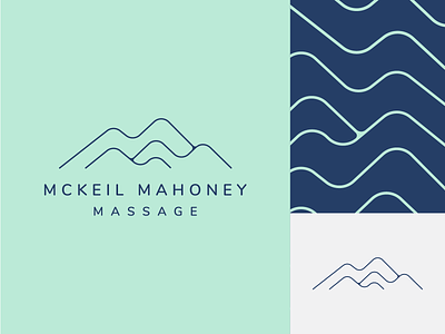 McKeil Mahoney Massage blue blues branding calm clean design green massage massage logo massage therapy mountain mountain logo mountains therapy
