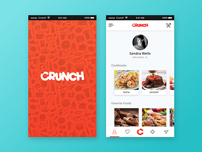 Daily UI #14 - Crunch App app crunch design food food app ios red screens ui ux