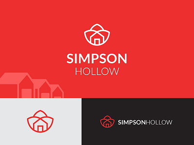 Simpson Hollow Logo black home community home logo house logo logo red