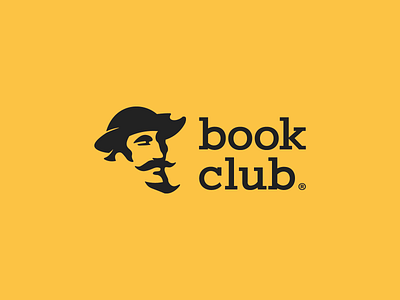 BookClub Logo black logo book logo branding face face logo illustration logo yellow logo