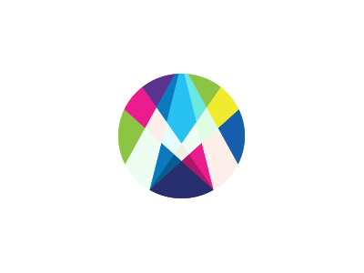 Geometric M Logo circle clean logo colorful corporate creative creative logo design designer geometric logo identity logo