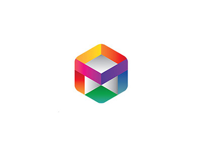 Geometric Letter M Logo box color colorful cube geometric hexagon modern project