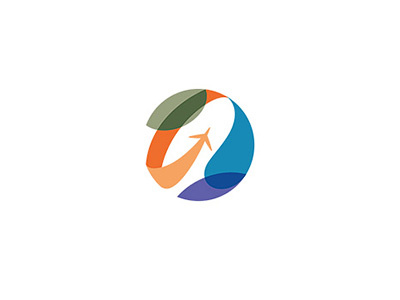 Travel Logo agency color creative design global jet plane project tour travel