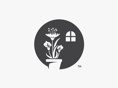 Planome circle florist flowers home home plant inspiration lily logo ornamental plants silhouette sophisticated window