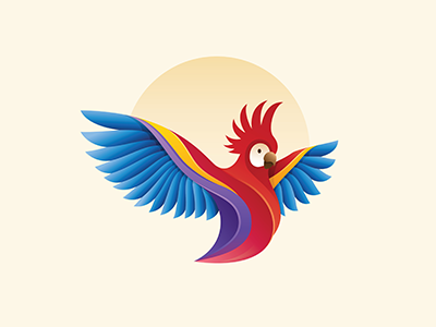 Parrot Logo color gradient illustration macaw modern parrot logo