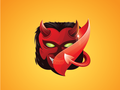 Devil Icon Logo devil hell horn icon illustration red tail