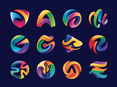 Colorful Logo Inspirations a abstract color colorful e fun letter logo logos play r s