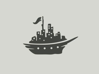 City Ship city logo pirate sail ship vintage