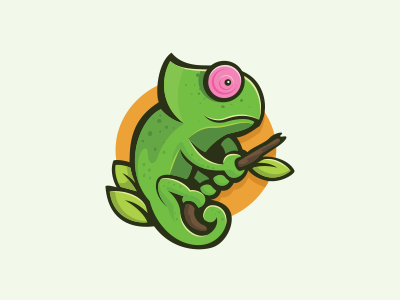 Chameleon Logo cartoon chameleon logo