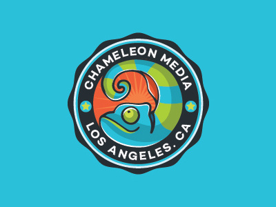 Chameleon Media cartoon chameleon color logo media