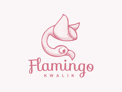 Flamingo Dribbble flamingo illustration line lineart logo monoline simple stylish