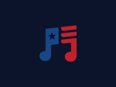 Music Logo america elephant flag music music note politic red blue usa