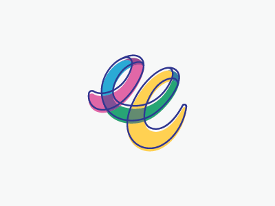 Abstract E Logo abstract circle color infinity letter e overlap tornado twister