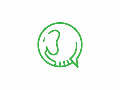 Elephant Logo app chat communication elephant fun icon line logo simple talk