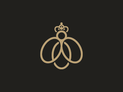 Queen Bee Logo bee logo luxury monoline princes rich royal simple style