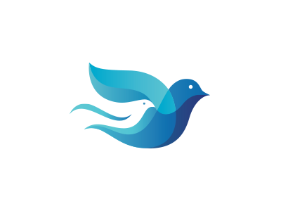 Family Bird Logo bird blue charity color community dove family flames overlap peace pigeon