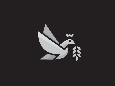 Royal Bird Logo bird crest crown dove gold heraldry king luxury pigeon princes royal