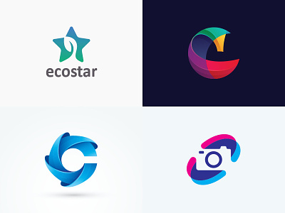2018 Top4Shots colorful illustration logo logo inspiration media simple vector