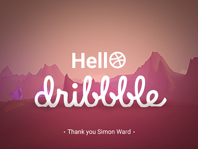Hello Dribbble! 3d c4d environment first shot new pink rocks space