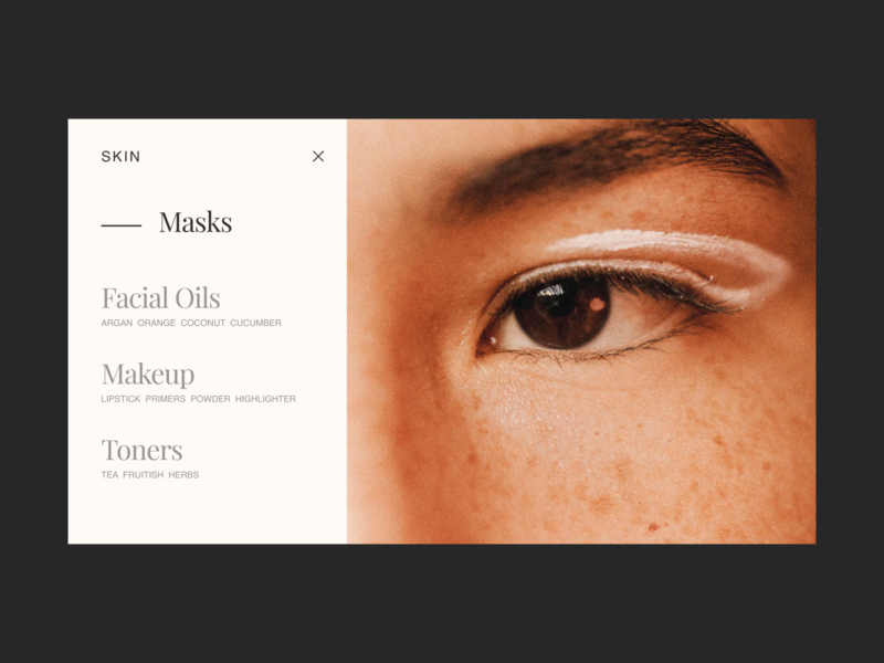 E-commerce menu beauty cosmetics design minimal natural ui ui ux ui ux design ux