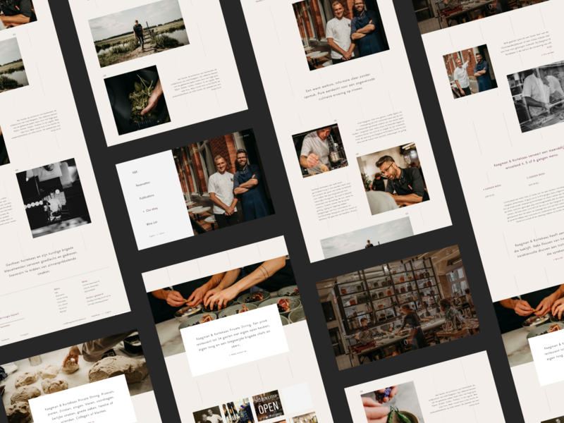 Kaagman&Kortekaas screens design overview responsive design restaurant screens ui ux website