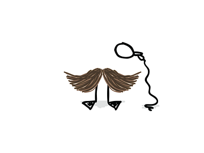 High-class moustache man cartoon design fun illustration