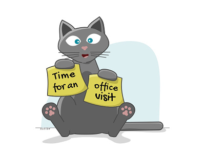 Time For An Office Visit cat illustration tests veterinarian